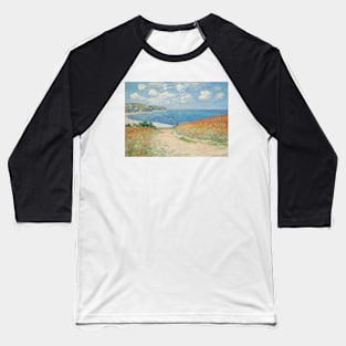 Path in the Wheat Fields at Pourville by Claude Monet Baseball T-Shirt